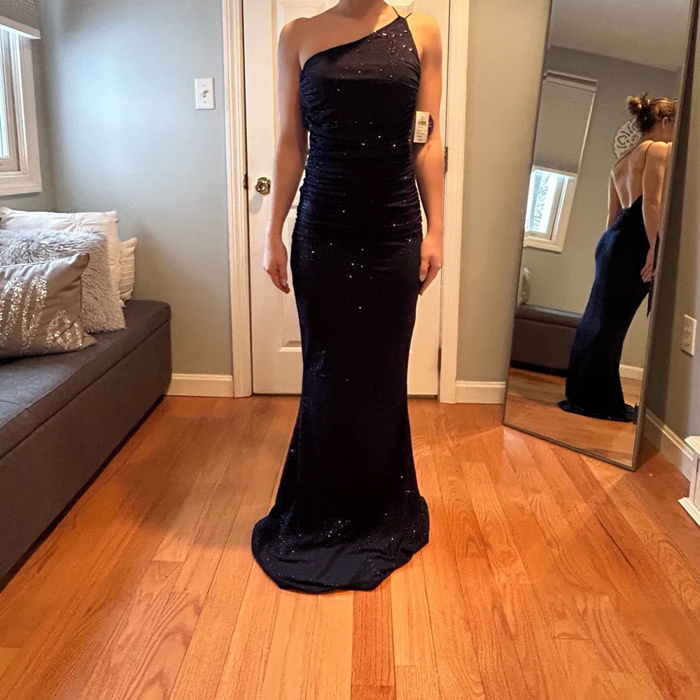 Windsor Navy Asymmetrical Dress